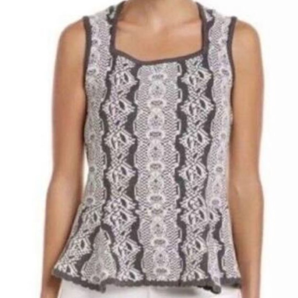 CAbi Sleeveless Wonderfall Me Cotton blend Sweater Vest with Peplum S EUC